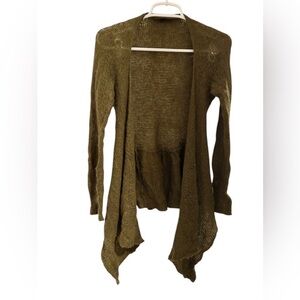 Wooden Ships Green Open Front Waterfall Mohair
Sweater Cardigan